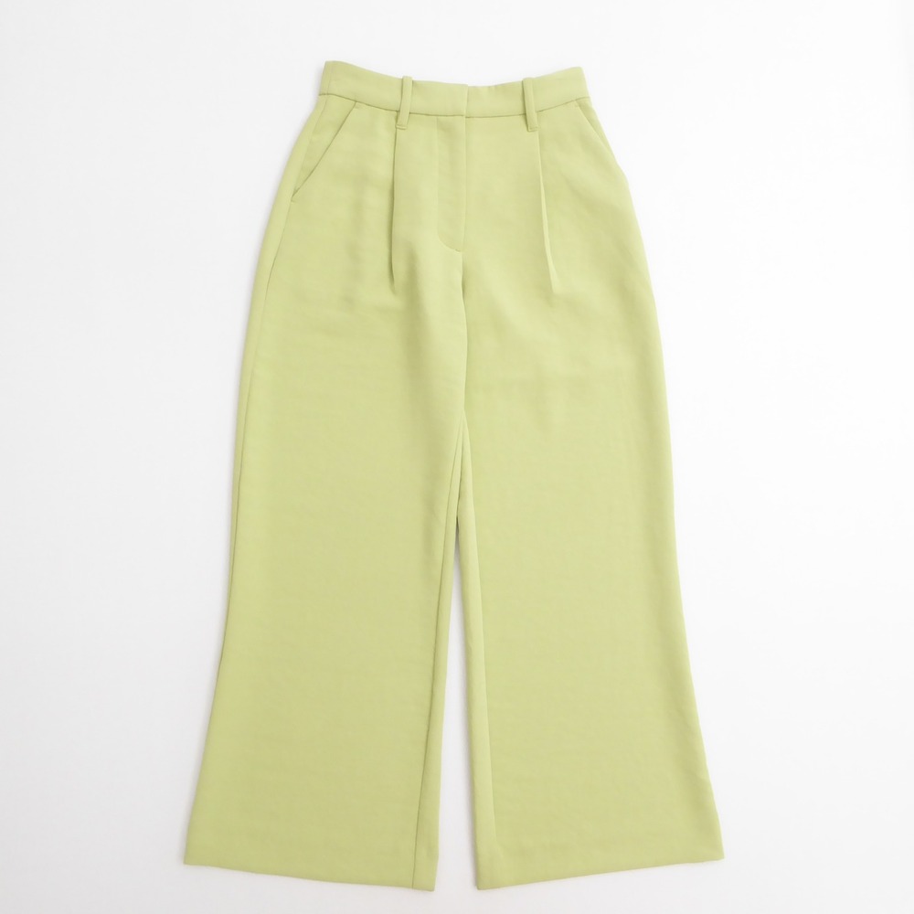 Abercrombie & Fitch Women Trousers Pants Lime Green Pleated Wide Leg 24 / 00s